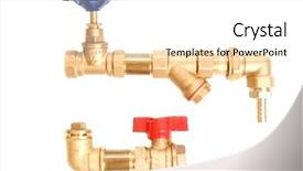 Presentation with water pipes - Cool new presentation theme with oil faucet - water pipes on a white backdrop and a white colored foreground