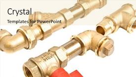  Presentation with water pipes - Cool new presentation with oil faucet - water pipes on a white backdrop and a  colored foreground