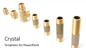  Presentation with water pipes - PPT layouts with view at the umbrella isolated on the white background and a gold colored foreground