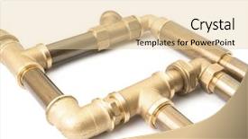  Presentation with water pipes - Colorful presentation theme enhanced with oil faucet - water pipes on a white backdrop and a lemonade colored foreground