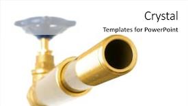  Presentation with water faucet - Presentation theme featuring oil faucet - water pipes on a white background and a white colored foreground