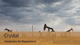  Presentation with oil field - Slides having oil field in desert background and a gold colored foreground