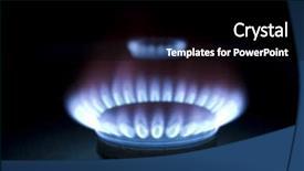  Presentation with blue gas flame - PPT layouts consisting of oil fire - flames of gas stove background and a  colored foreground