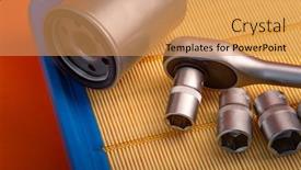  Presentation with air engine - Cool new presentation theme with oil-fuel-or-air-filter backdrop and a coral colored foreground