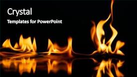  Presentation with fire close up flames - Presentation with oil gas - beautiful stylish fire flames reflected background and a black colored foreground