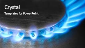  Presentation with oil gas - Colorful PPT layouts enhanced with oil gas - burner closeup backdrop and a dark gray colored foreground