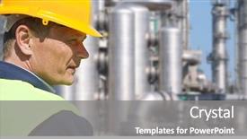  Presentation with safety - Colorful PPT layouts enhanced with oil gas - close up of an engineer backdrop and a gray colored foreground
