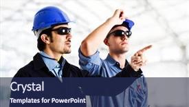  Presentation with oil gas - Presentation theme with oil gas - engineers looking at something background and a navy blue colored foreground