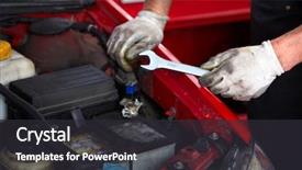  Presentation with auto repair - Slide set consisting of oil gas - hands with wrench mechanic auto background and a dark gray colored foreground