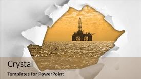  Presentation with torn paper - PPT layouts consisting of oil gas - hole in the paper background and a coral colored foreground