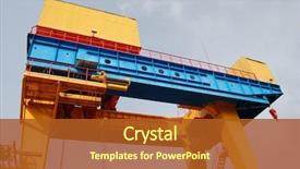  Presentation with hydroelectric - Slides consisting of oil gas - huge crane hydroelectric power station background and a tawny brown colored foreground