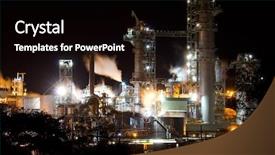  Presentation with oil gas - PPT theme enhanced with oil gas - industrial night view background and a black colored foreground