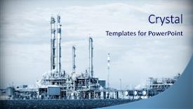 Presentation with petrochemical - PPT layouts with oil gas - petrochemical industry background and a sky blue colored foreground