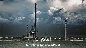  Presentation with oil pollution - Presentation theme having oil gas - pollution concept - industrial refinery background and a dark gray colored foreground