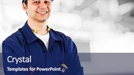  Presentation with handsome - Slides consisting of oil gas - portrait of an handsome engineer background and a navy blue colored foreground