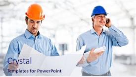  Presentation with buildings engineering construction engineers - Presentation consisting of oil gas - portrait of two engineers background and a lemonade colored foreground