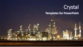  Presentation with refinery - Slides having oil gas - refinery at night background and a wine colored foreground