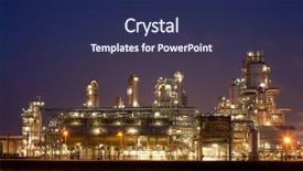  Presentation with refinery - Slide deck featuring oil gas - refinery at night background and a navy blue colored foreground