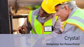  Presentation with fuel oil - Amazing theme having oil gas - two mechanical engineers working backdrop and a light blue colored foreground