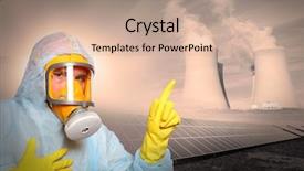  Presentation with pollution air - PPT theme having oil gas contamination - air pollution background and a coral colored foreground