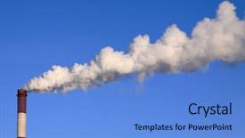  Presentation with oil pollution - Amazing theme having oil gas contamination - power plant pollution on blue backdrop and a light blue colored foreground