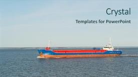  Presentation with tanker ship - Beautiful slides featuring oil gaz - blue and red tanker ship backdrop and a lemonade colored foreground