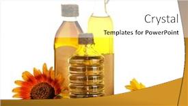  Presentation with oil seeds - Audience pleasing PPT theme consisting of oil in bottles sunflowers and seeds isolated on white backdrop and a white colored foreground