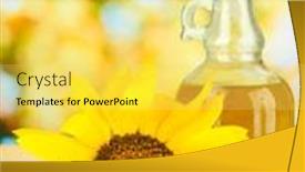  Presentation with sunflower sunflower sunflower sunflower sunflower - Slide set consisting of oil-in-jar-and-sunflower background and a yellow colored foreground