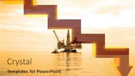  Presentation with oil industry - Theme enhanced with oil-industry-decline-concept background and a yellow colored foreground