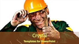  Presentation with coal industry - Slide deck with oil industry worker background and a red colored foreground