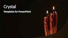  Presentation with raya - Beautiful slide deck featuring oil lamps - bamboo pelita icon of hari backdrop and a black colored foreground