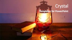  Presentation with hurricane - Presentation having oil lamps - books and hurricane lantern background and a red colored foreground