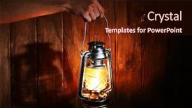  Presentation with lantern - Slides consisting of oil lamps - lantern in hands background and a wine colored foreground