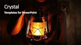  Presentation with lantern - Slides featuring oil lamps - lantern in hands background and a black colored foreground