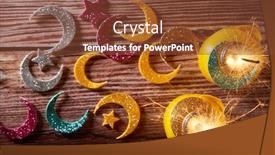  Presentation with oil lamp - PPT theme having oil-lamp-or-pelita background and a tawny brown colored foreground