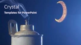  Presentation with oil lamp - Slides enhanced with oil-lamp-with-crescent background and a ocean colored foreground