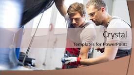  Presentation with mechanics - Amazing presentation theme having oil level in a car backdrop and a coral colored foreground