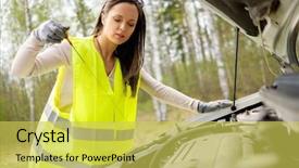  Presentation with roadside - PPT theme having oil level on a roadside background and a  colored foreground