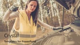  Presentation with roadside - Amazing presentation theme having oil level on a roadside backdrop and a coral colored foreground