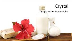  Presentation with hibiscus - Audience pleasing slide deck consisting of oil massage ball on mat backdrop and a white colored foreground