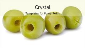  Presentation with white green - Cool new slide deck with oil oliva - green olives fruits isolated backdrop and a  colored foreground