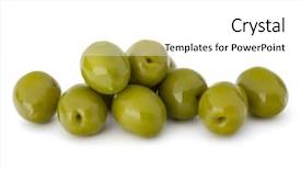  Presentation with guava fruits fresh green fruit - Slide set featuring oil oliva - green olives fruits isolated background and a  colored foreground