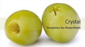  Presentation with guava fruits fresh green fruit - Presentation design having oil oliva - green olives fruits isolated background and a  colored foreground
