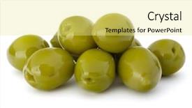  Presentation with guava fruits fresh green fruit - Slide set consisting of oil oliva - green olives fruits isolated background and a  colored foreground