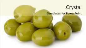  Presentation with guava fruits fresh green fruit - Presentation theme having oil oliva - green olives fruits isolated background and a  colored foreground