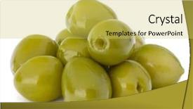  Presentation with white green - Beautiful PPT theme featuring oil oliva - green olives fruits isolated backdrop and a  colored foreground