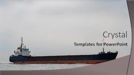  Presentation with tanker ship - Presentation design having oil or gas tanker ship background and a light gray colored foreground