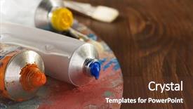  Presentation with oil spill water - Slide set enhanced with oil paint and brush background and a tawny brown colored foreground