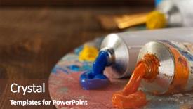  Presentation with oil spill water - Amazing presentation having oil paint and brush backdrop and a tawny brown colored foreground