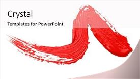  Presentation with stroke - PPT theme consisting of oil paint stroke on white background and a white colored foreground